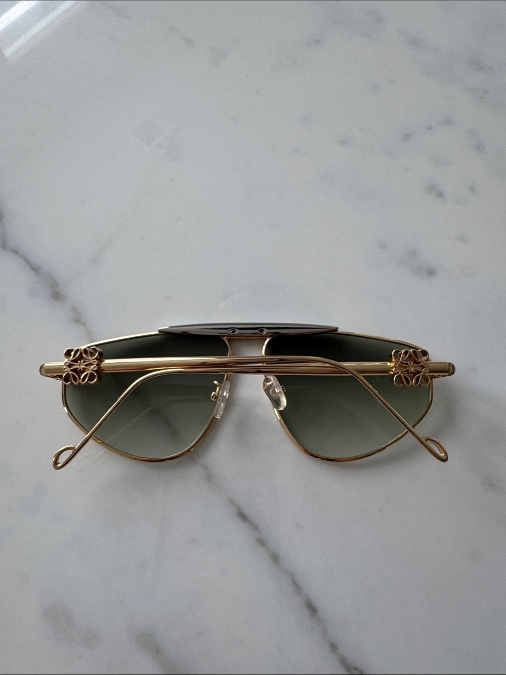 Loewe Gold Metal Aviator Sunglasses with Yellow Case - Picture 11 of 11